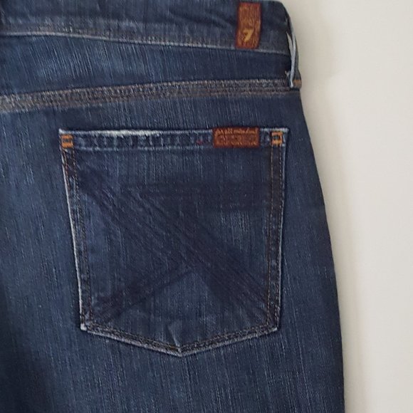 Women's 7FOR ALL MANKIND Boot Cut Jeans Size 32 Blue - Picture 2 of 12